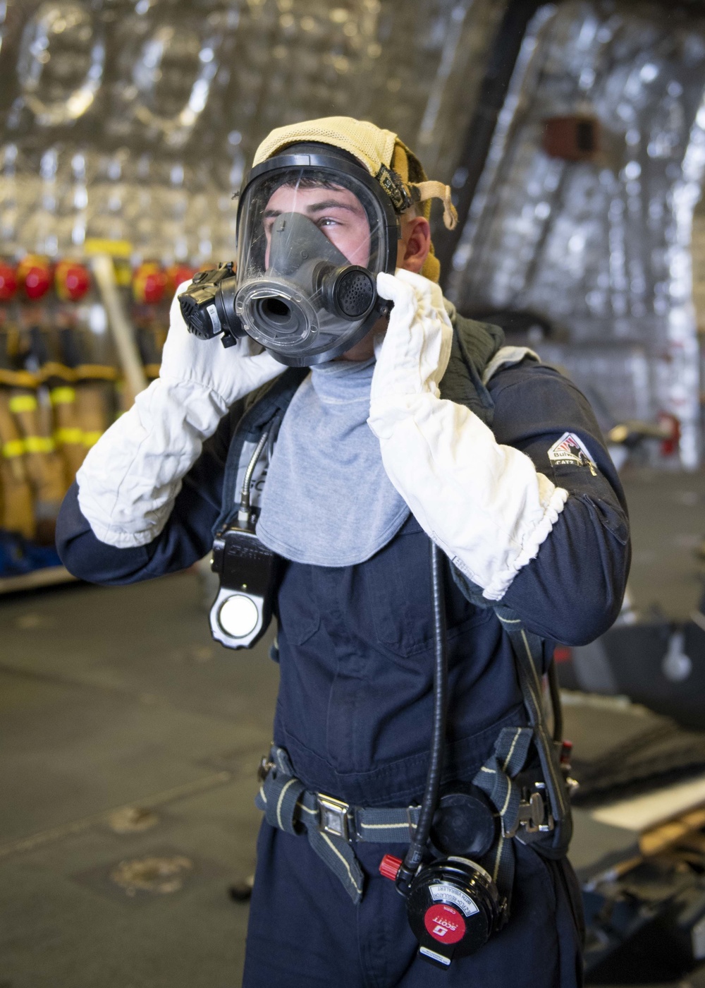 USS Charleston Sailors Practice Damage Control