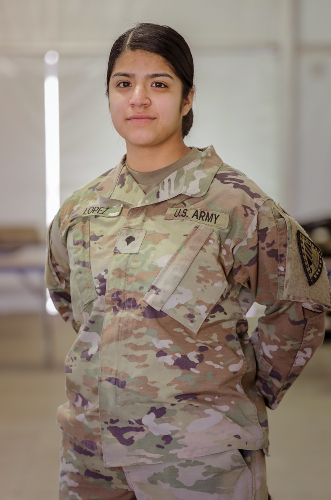 U.S. Army Spc. Lopez talks about her role at the Gary, Indiana CVC