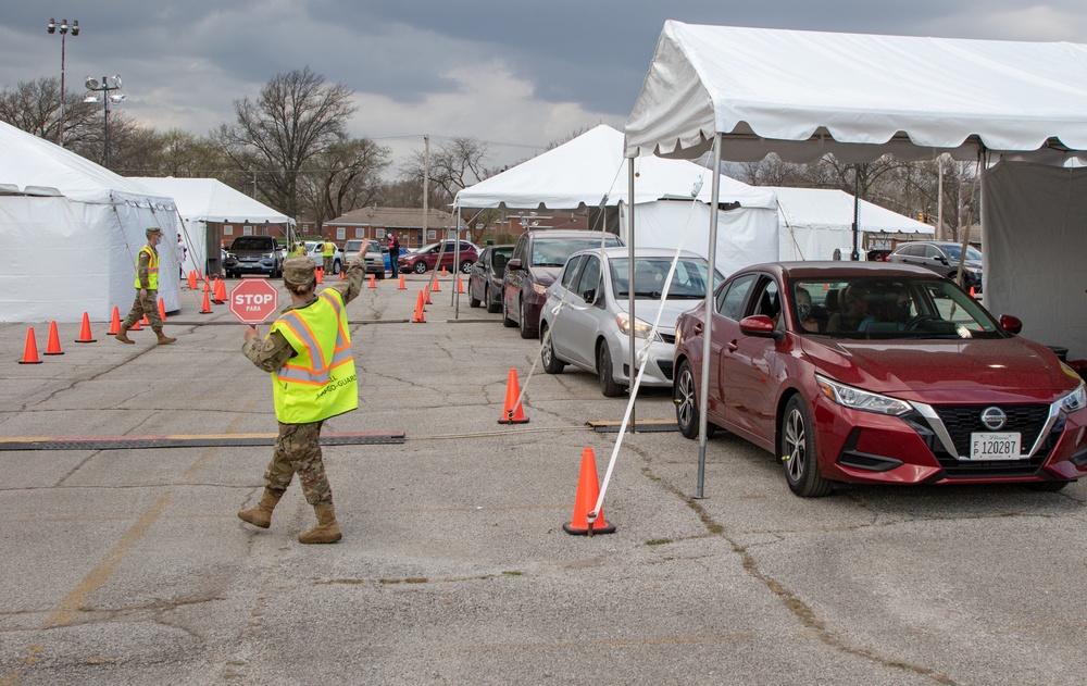 U.S. Air Force and U.S. Army National Guard support vaccination efforts in Gary, Indiana