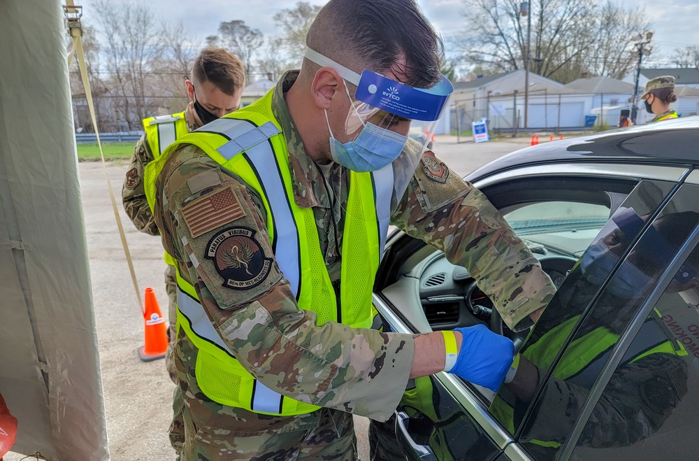 U.S. Air Force and U.S. Army National Guard support vaccination efforts in Gary, Indiana