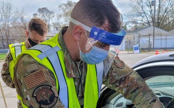 U.S. Air Force and U.S. Army National Guard support vaccination efforts in Gary, Indiana