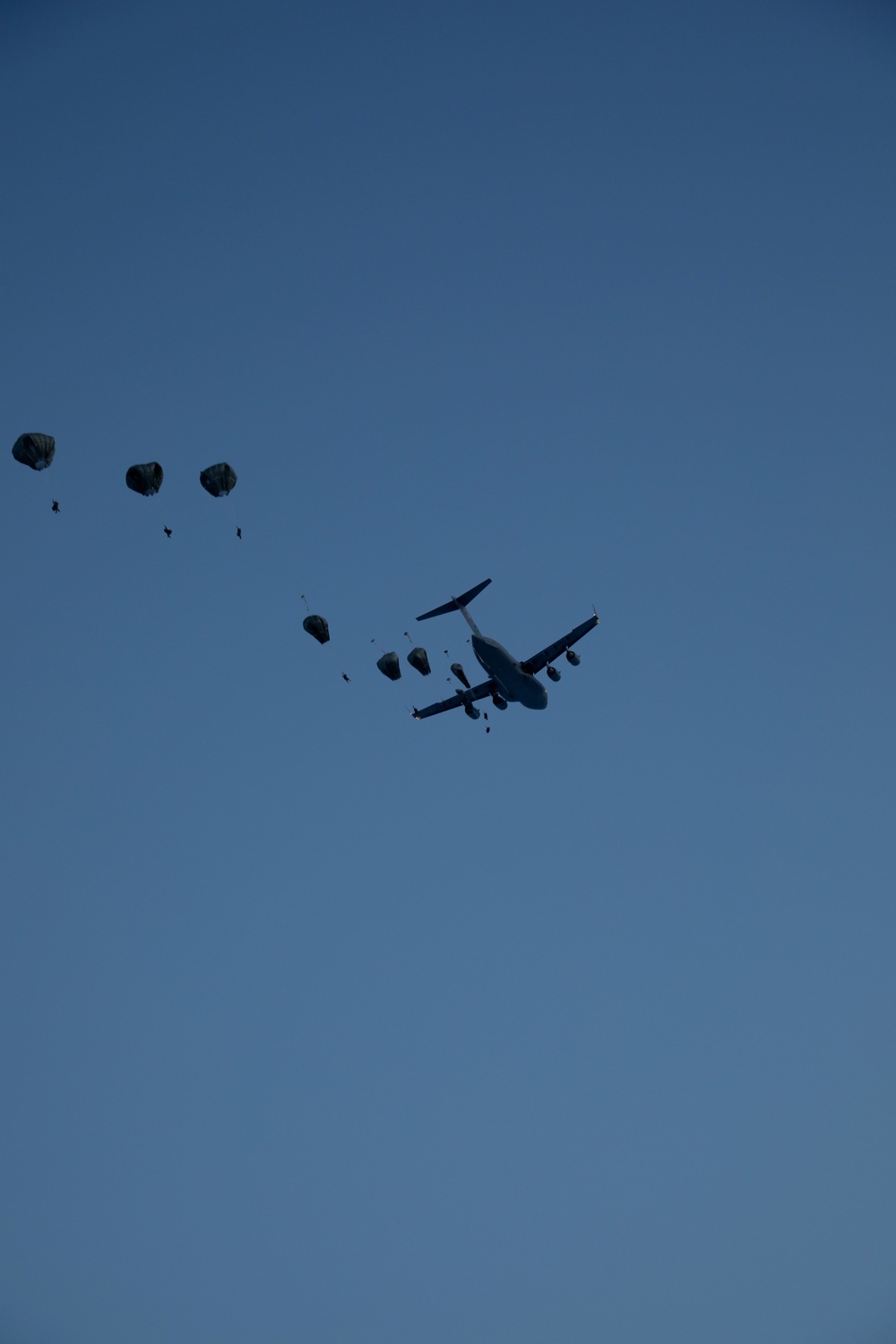 Spartan paratroopers jump at night