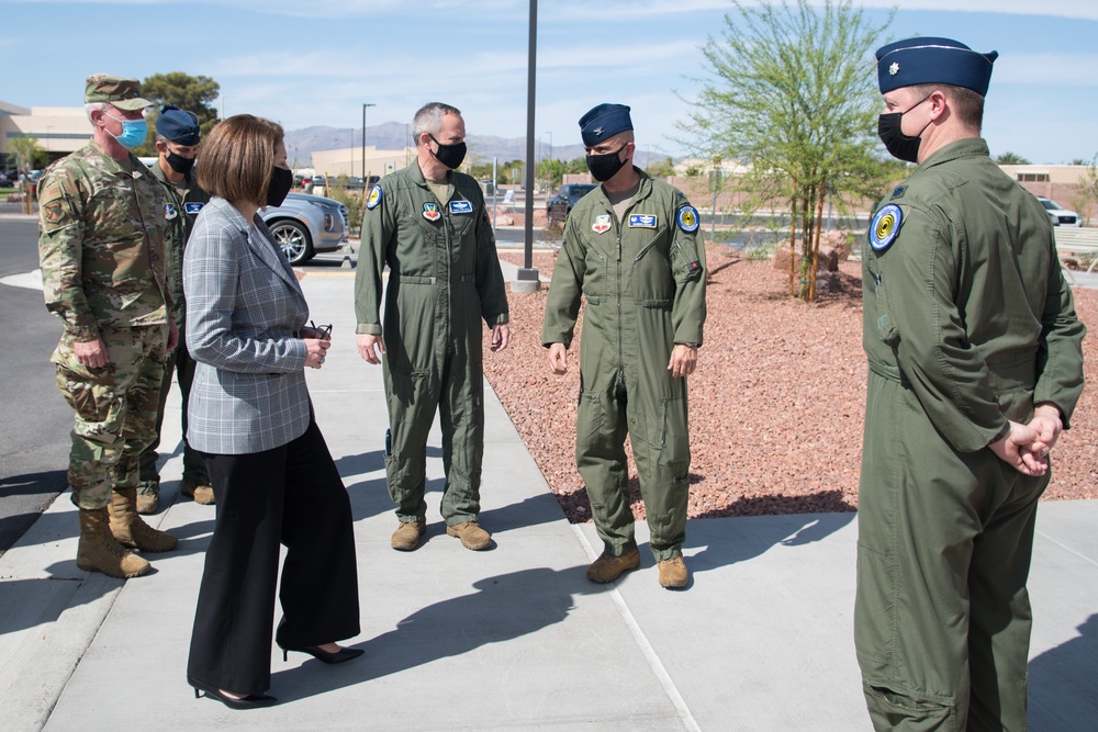 Sen. Catherine Cortez Masto, Brigadier General Glen Martel, Major General Charles Corcoran, Virtual Test and Training Center
