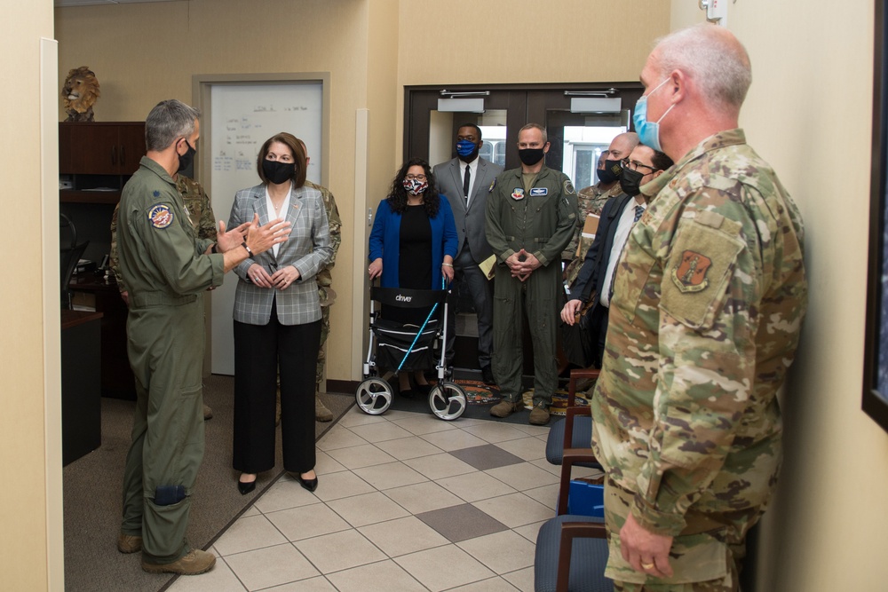 Sen. Catherine Cortez Masto visits the 422 TES and Nevada VTTC at Nellis AFB