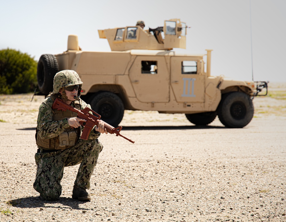 Maritime Expeditionary Security Squadron One conducts High Mobility Multipurpose Wheeled Vehicle (HMMWV) training