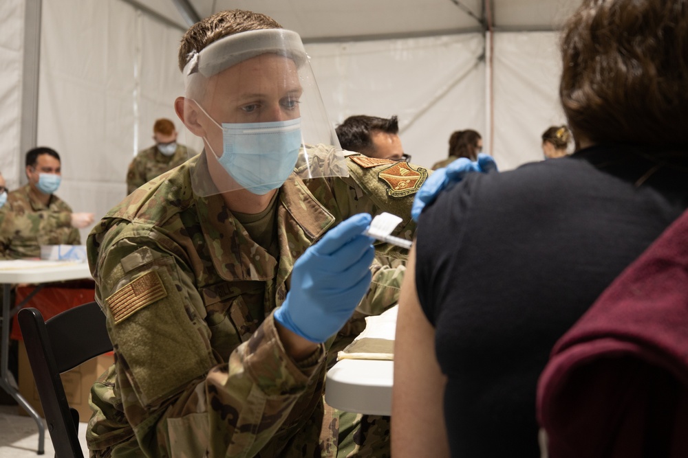 U.S. Air Force Airmen support FEMA at the new CVC in Greenbelt, MD