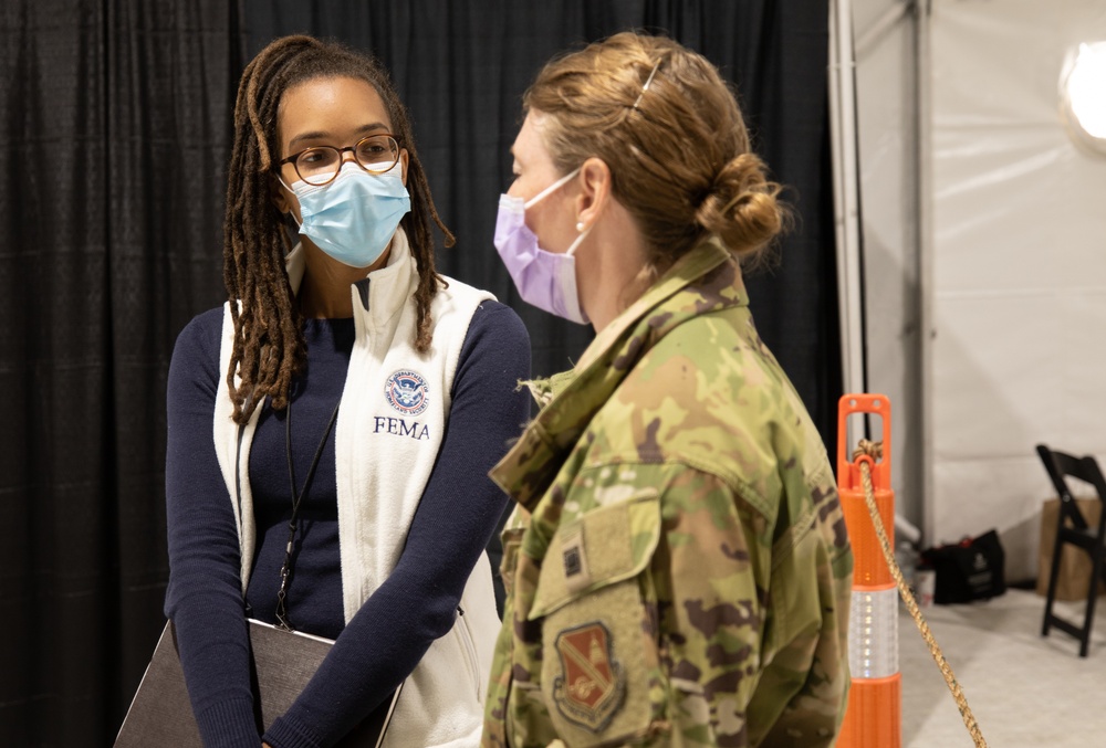 U.S. Air Force Airmen support FEMA at the new CVC in Greenbelt, MD