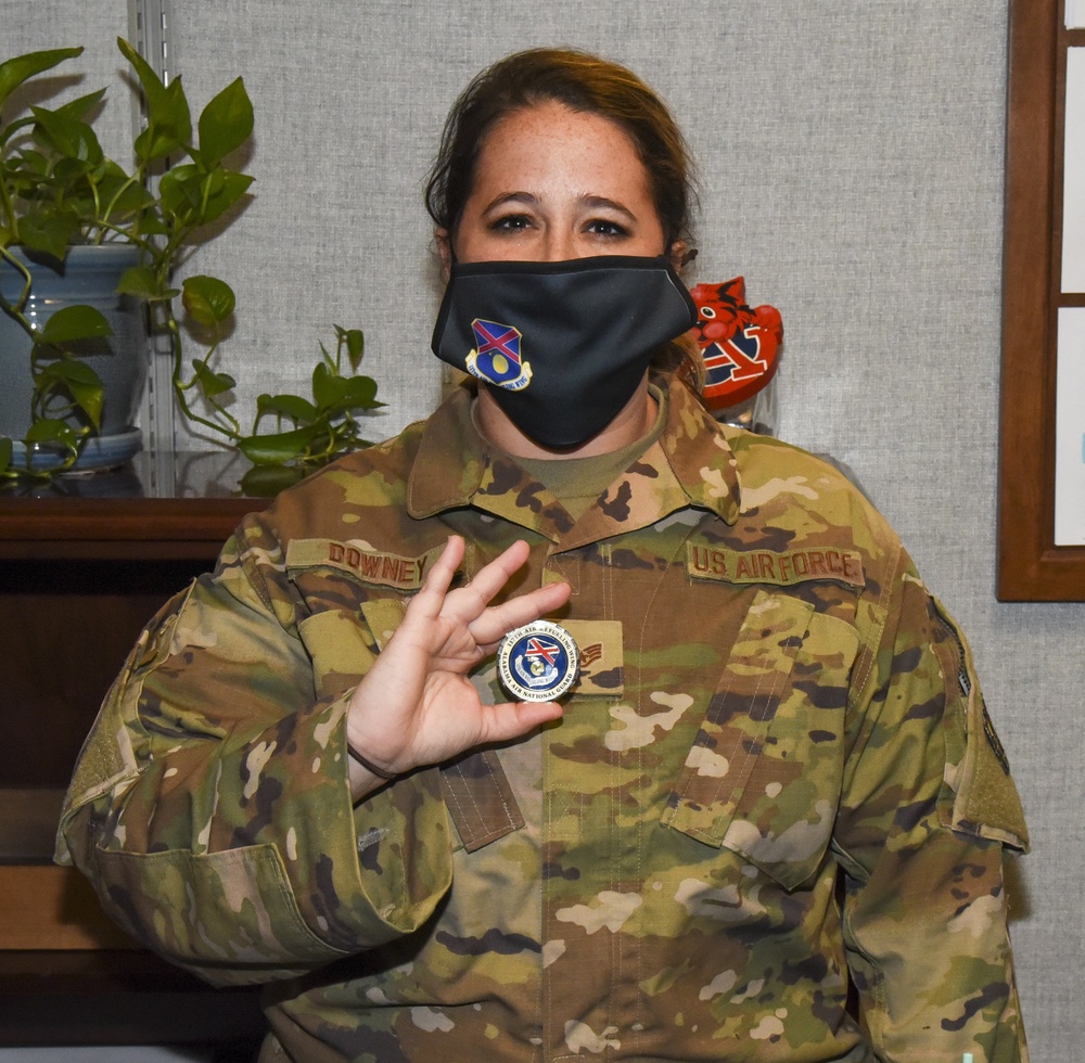 Staff Sgt. Amanda Downey Receives a Coin