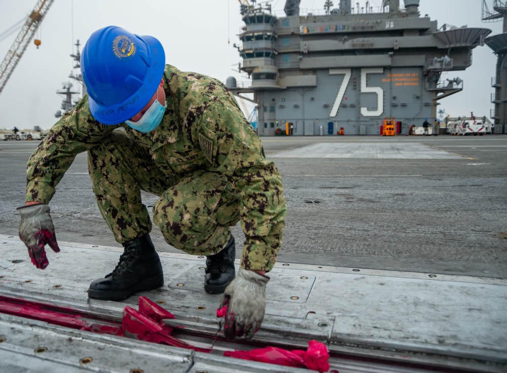 USS Harry S. Truman (CVN 75) is currently in Norfolk Naval Shipyard for its Extended Carrier Incremental Availability (ECIA).