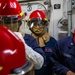 Sailors aboard the USS Barry conduct firefighting drills