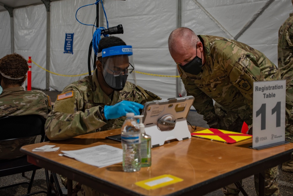 Pennsylvania National Guard Leadership visit Philadelphia Community Vaccination Centers