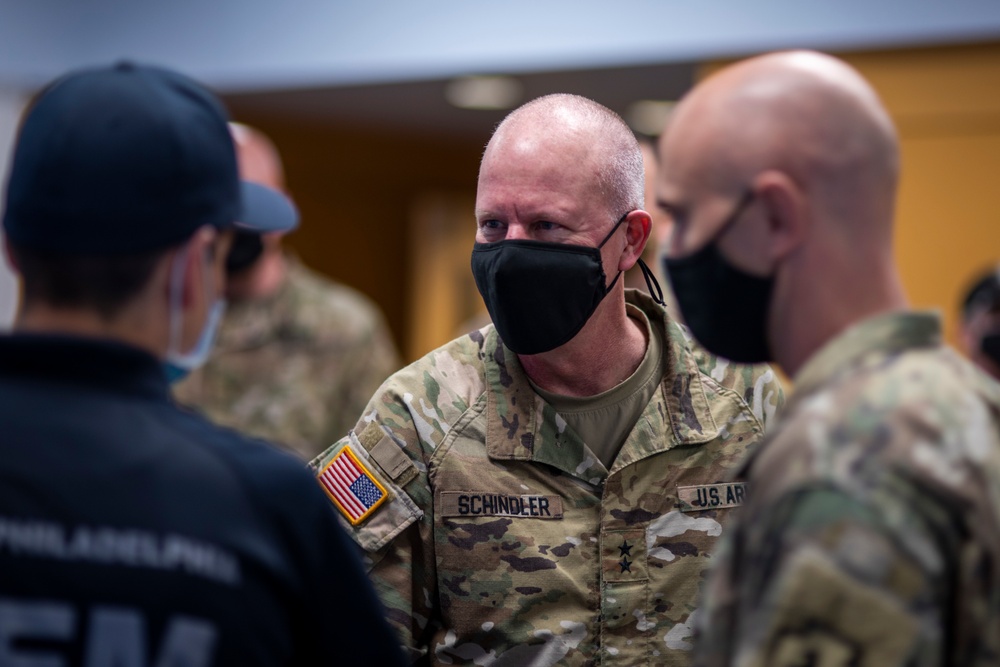 Pennsylvania National Guard Leadership visit Philadelphia Community Vaccination Centers