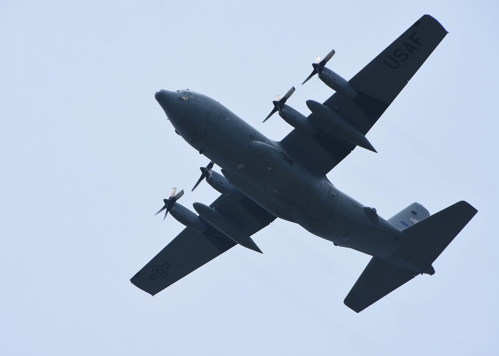 Football game flyover symbolizes partnership, promise