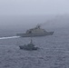 USS Wichita (LCS 13) and Jamaica Defence Force Coast Guard patrol vessel HMJS Cornwall conduct a live-fire exercise