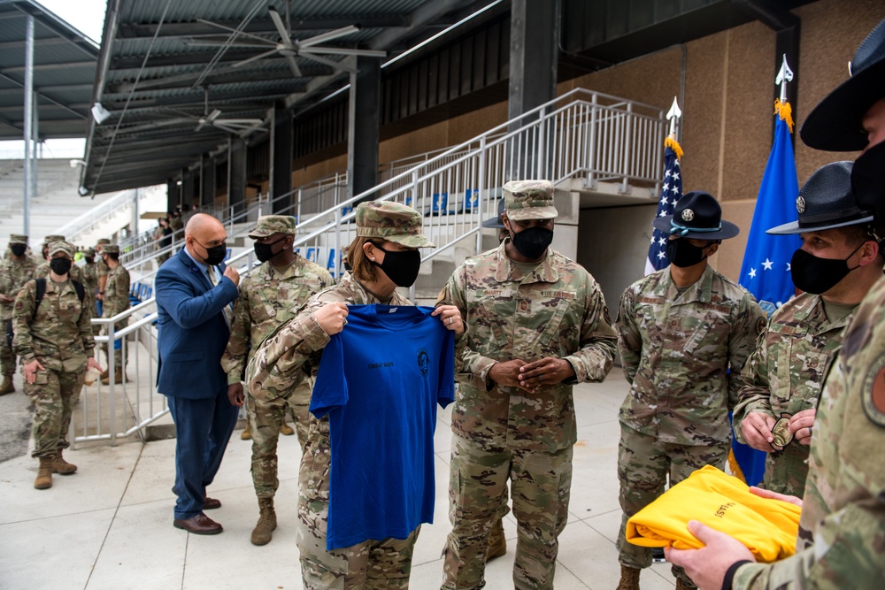CMSAF shares time with Airmen during BMT graduation