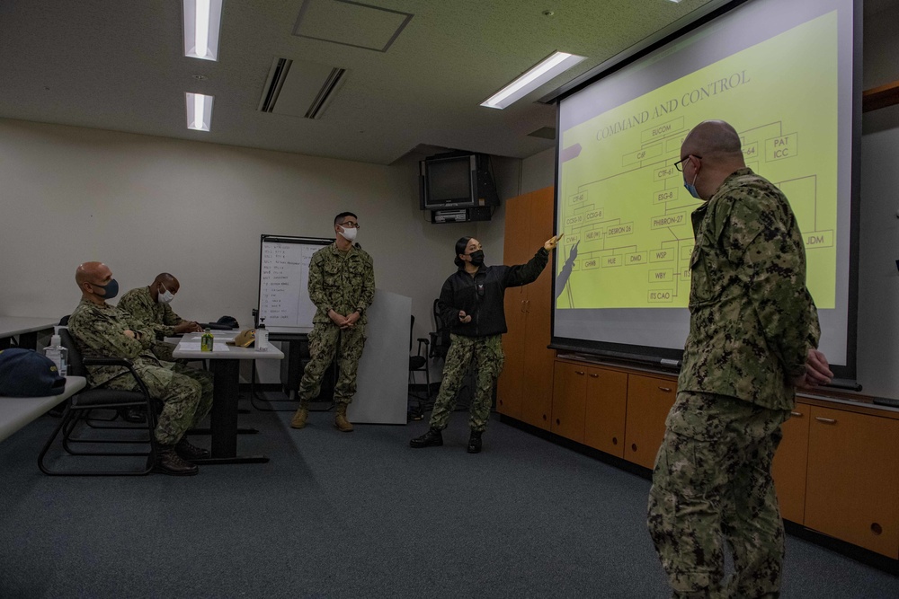 Sailors participate in waterfront maritime warfare training