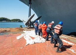 USS Ronald Reagan (CVN 76) Reinstalls the Portside Anchor
