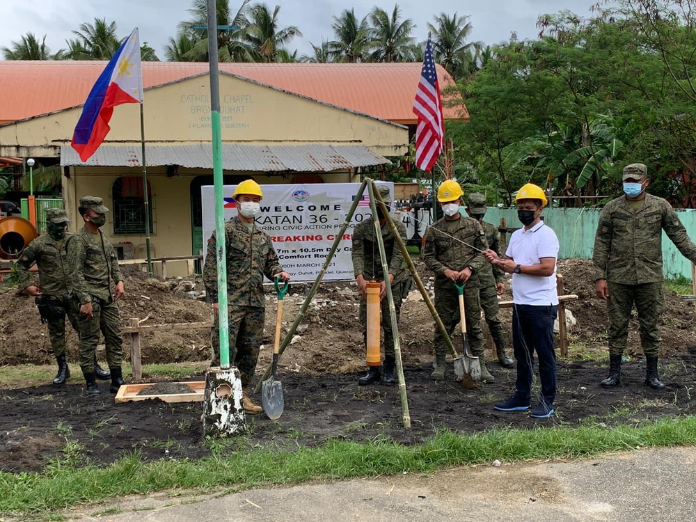 Balikatan 21: Groundbreaking Ceremonies for Barangay Ilosong classroom build and Barangay Duhat daycare center build