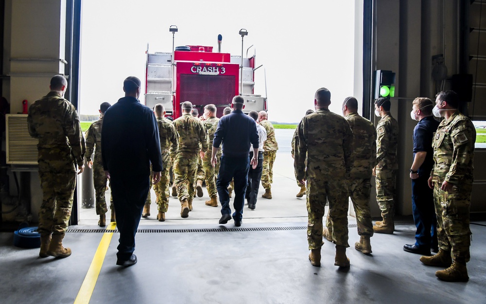 Dover AFB fire department ‘push out’ decommissioned vehicle