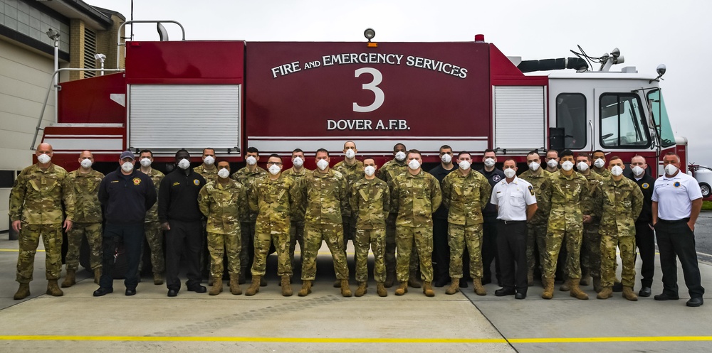 Dover AFB fire department ‘push out’ decommissioned vehicle