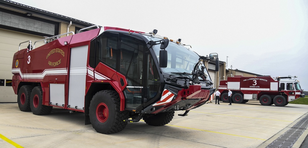 Dover AFB fire department ‘push out’ decommissioned vehicle