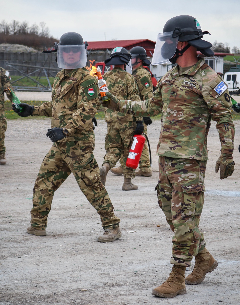 KFOR RC-E commander participates in fire phobia training at Camp Novo Selo