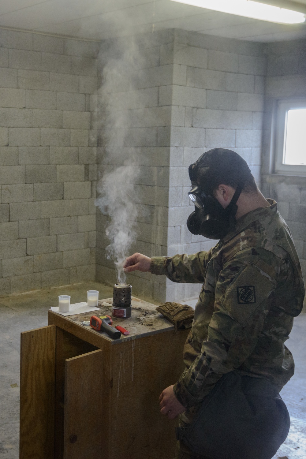 39th SSB Soldiers practice CBRN and mask confidence training