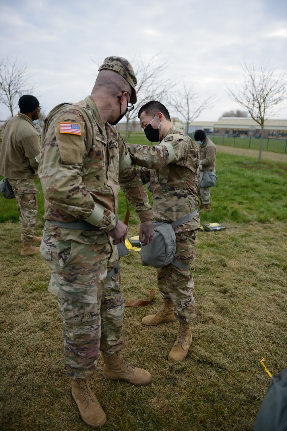 39th SSB Soldiers practice CBRN and mask confidence training