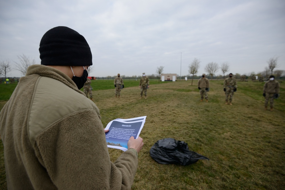 39th SSB Soldiers practice CBRN and mask confidence training