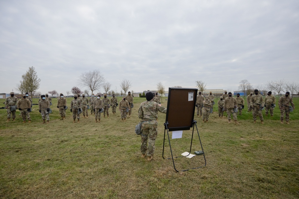 39th SSB Soldiers practice CBRN and mask confidence training