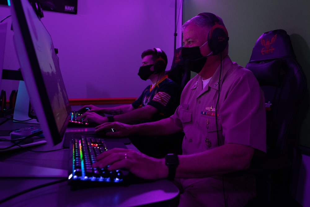 Vice Adm. John Nowell tours Navy eSports facility
