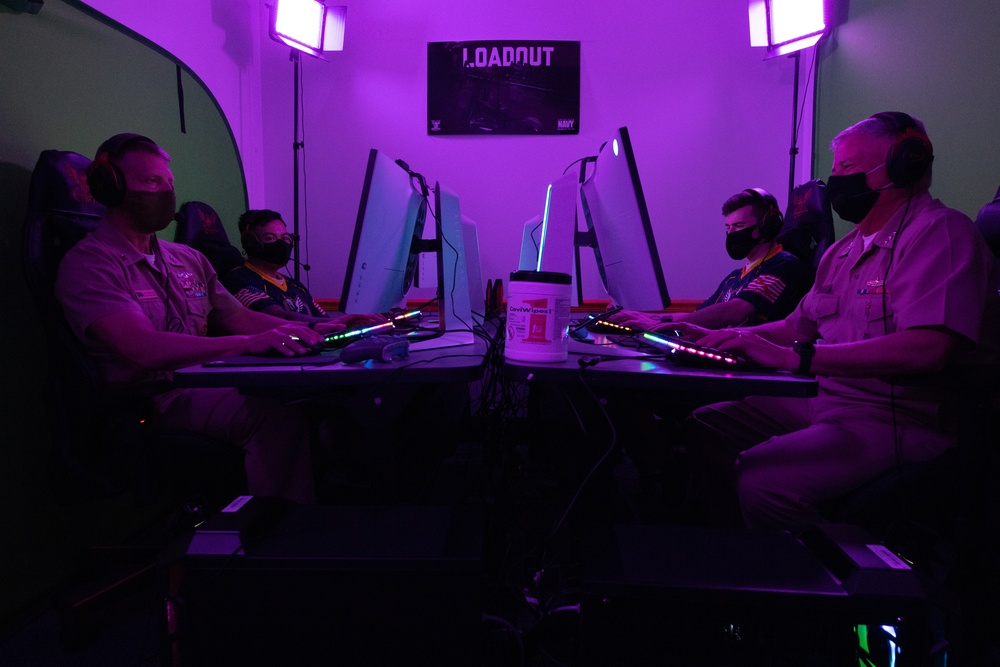 Vice Adm. John Nowell tours Navy eSports facility