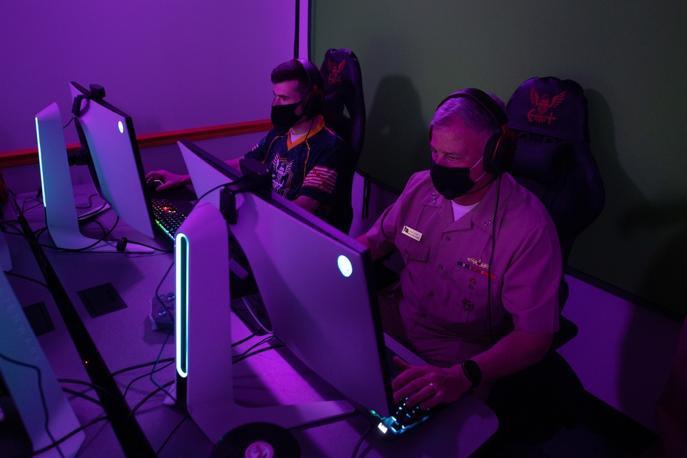 Vice Adm. John Nowell tours Navy eSports facility