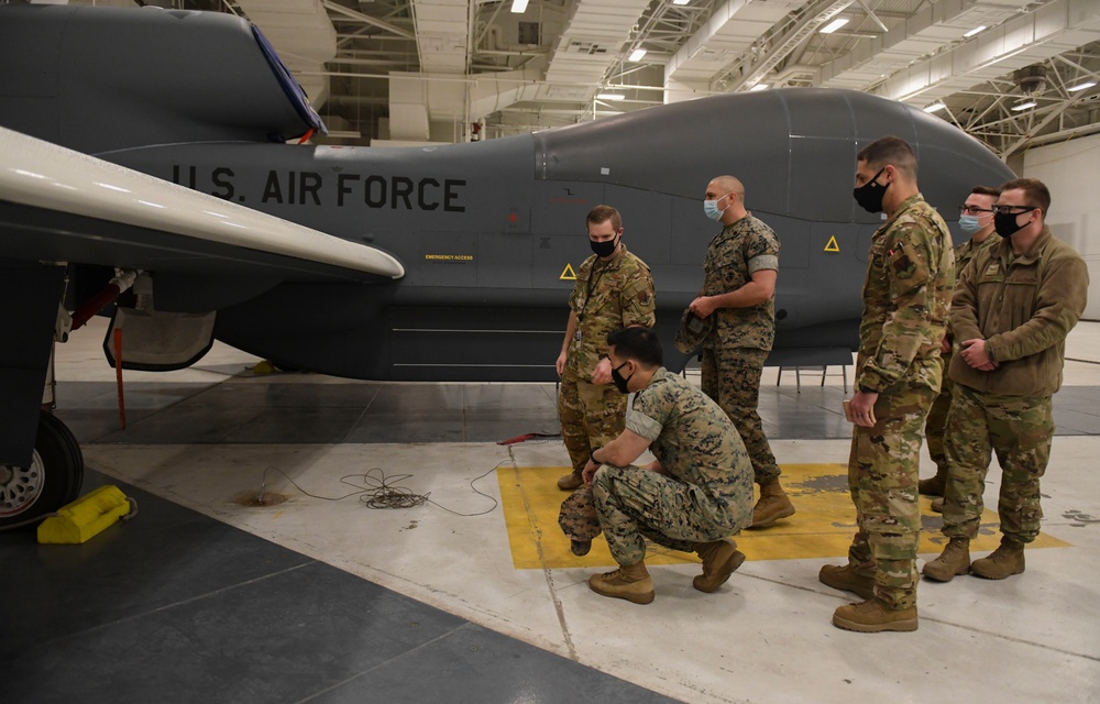 Marines visit Grand Forks AFB to discuss RQ-4 Global Hawk collaboration
