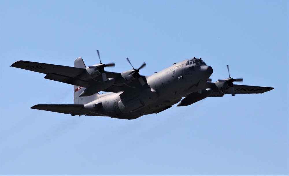 C-130 flies over Sentry Savannah