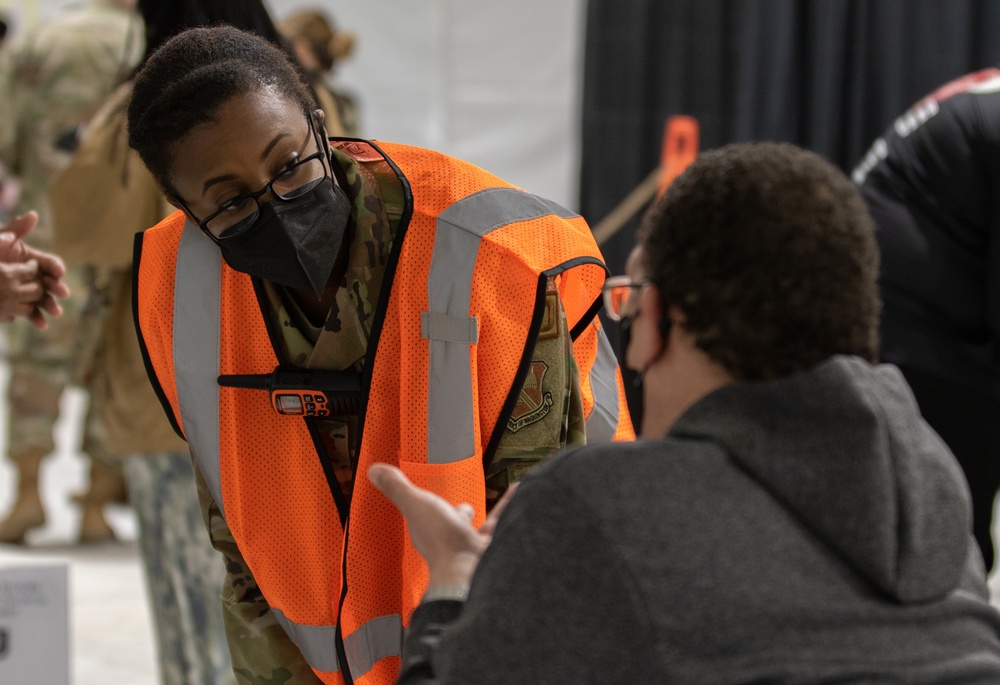 Service members support FEMA at the new CVC in Greenbelt, MD
