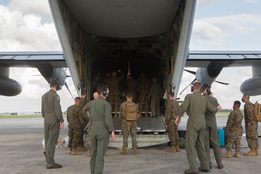 U.S. Marines and Sailors in Baton Rouge Louisiana to provide COVID-19 support to FEMA in Baton Rouge Louisiana