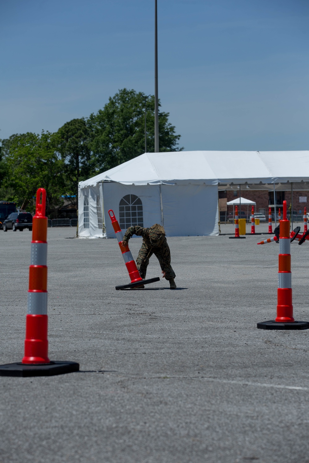 U.S. Marines and Sailors set up CVC site