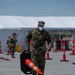 U.S. Marines and Sailors set up CVC site