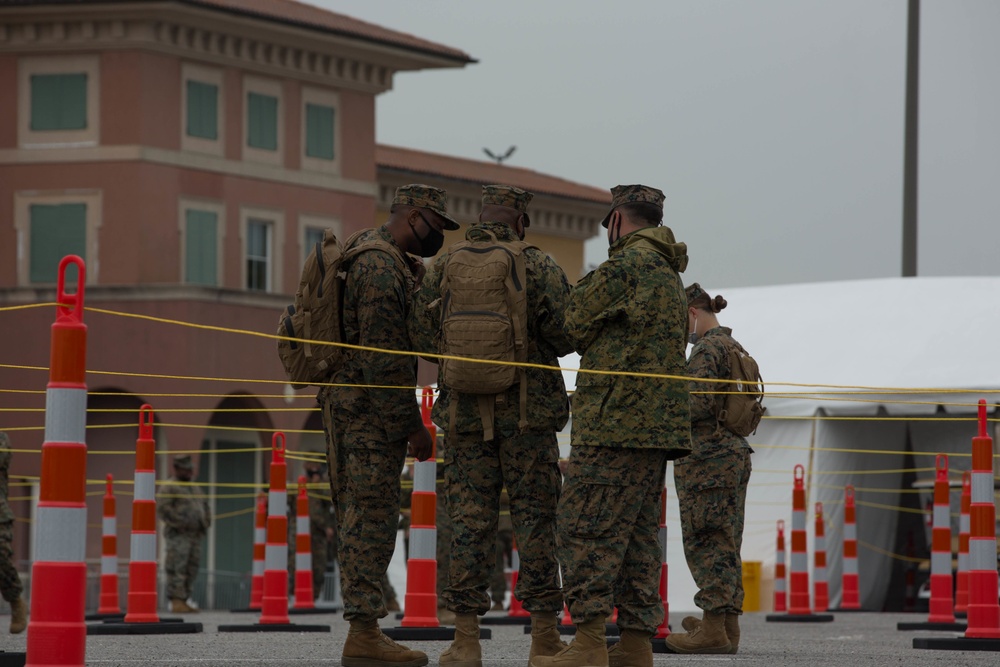 U.S. Marines and Sailors continue the CVC site set up