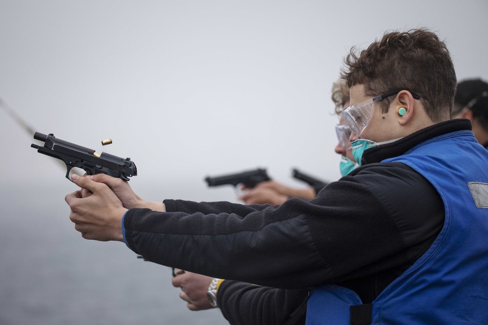 Kearsarge Sailors Participate in a Live-Fire Proficiency Qualification Event