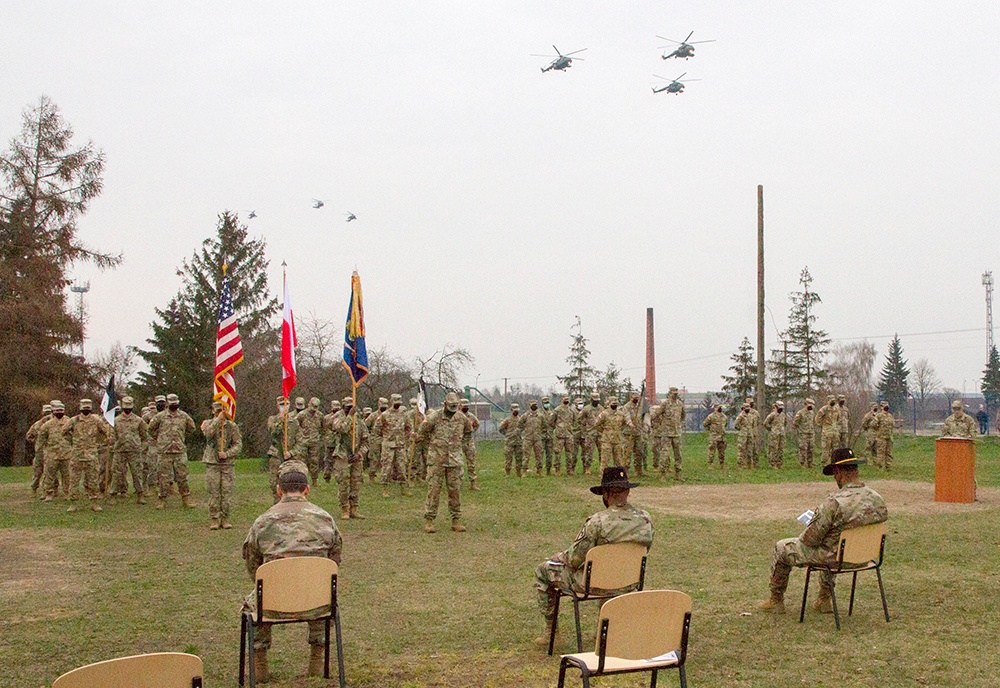 1-1 Attack Battalion Soldiers attend unit uncasing ceremony in Poland