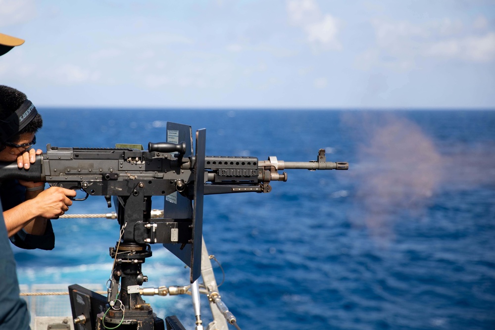 Live-fire qualification exercise aboard the Freedom-variant littoral combat ship USS Sioux City (LCS 11)
