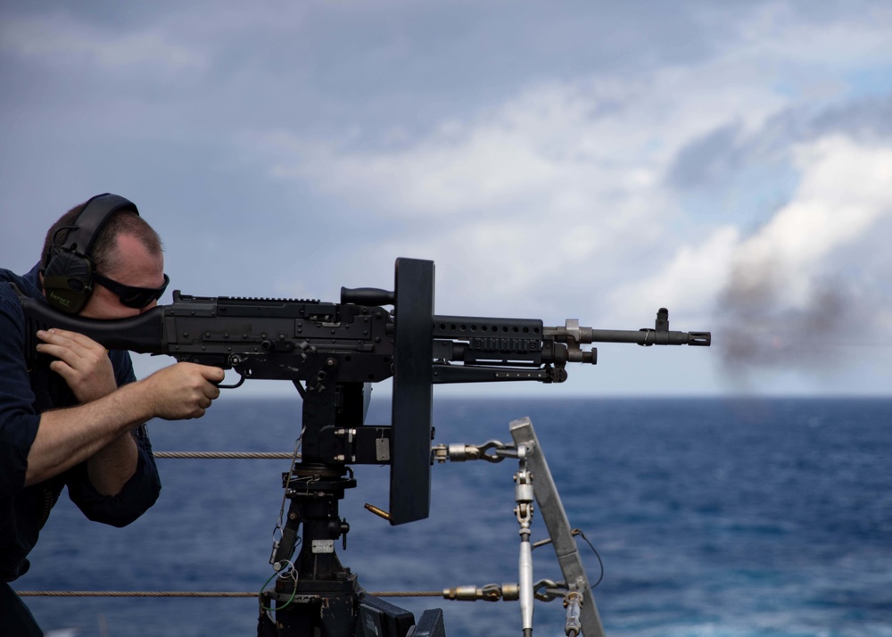 Live-fire qualification exercise aboard the Freedom-variant littoral combat ship USS Sioux City (LCS 11)