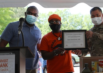 Food Bank Honors NC Guard Soldiers COVID-19 Relief Operations