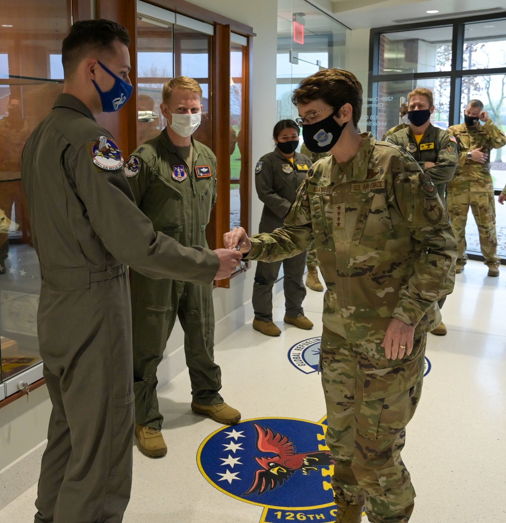 AMC's General Van Ovost visits 126th Air Refueling Wing