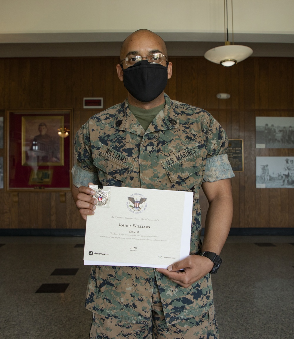 Selfless Service - Staff Sgt. Joshua Williams receives President’s Volunteer Service Award