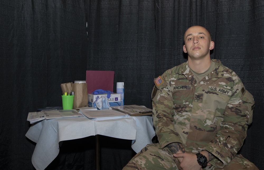 U.S. Army Staff Sgt. Archer talks about his role at the Wisconsin Center Community Vaccination Center