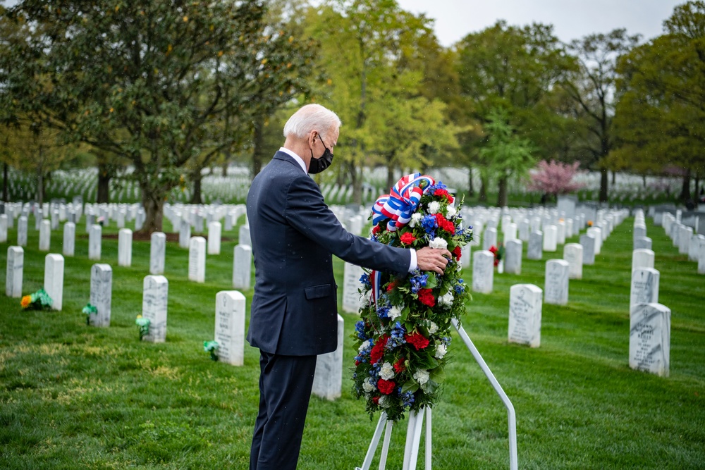 President Joe Biden Visits Section 60 at Arlington National Cemetery