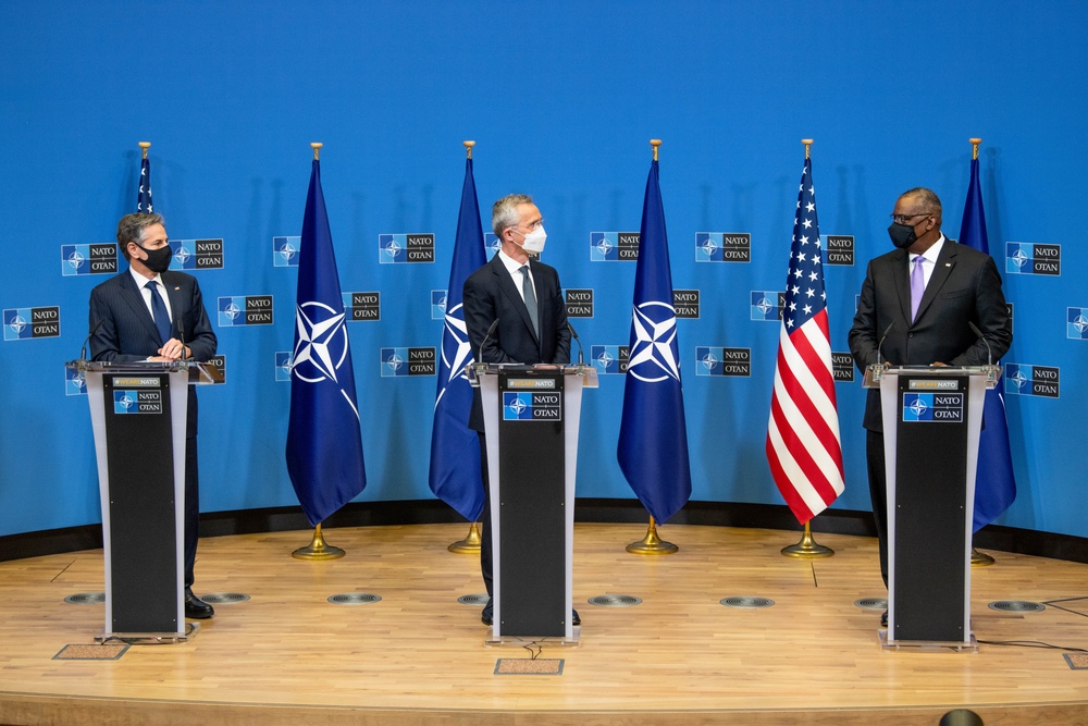 Secretary of Defense Lloyd J. Austin III attends meetings at NATO HQ